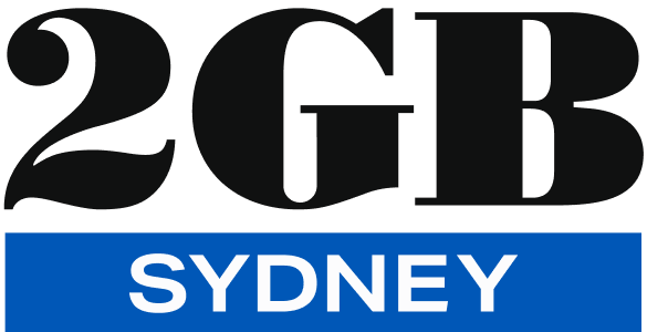 The logo for 2GB, a commercial radio station in Sydney, Australia