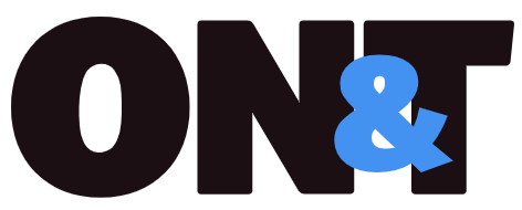 The logo for ONT&T, featuring the letters