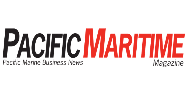 The logo for Pacific Maritime Magazine, featuring the publication