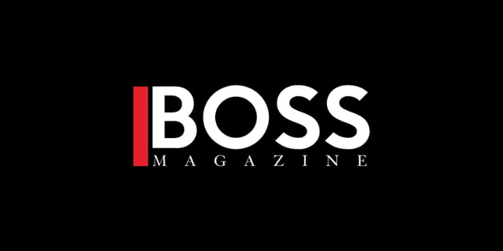 The logo for BOSS Magazine, featuring the word